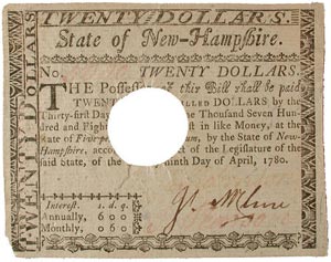 New Hampshire paper money bill of credit