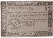 South Caroloina paper money bill of credit