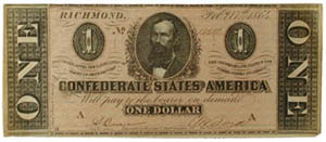 $1 Confederate note, 1864