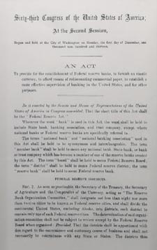 reproduction of the Federal Reserve Act