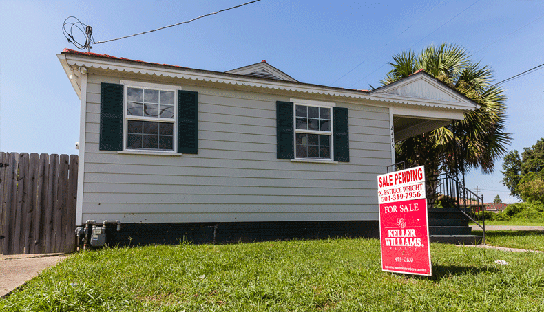 A pending home sale in the Little Woods neighborhood of New Orleans.