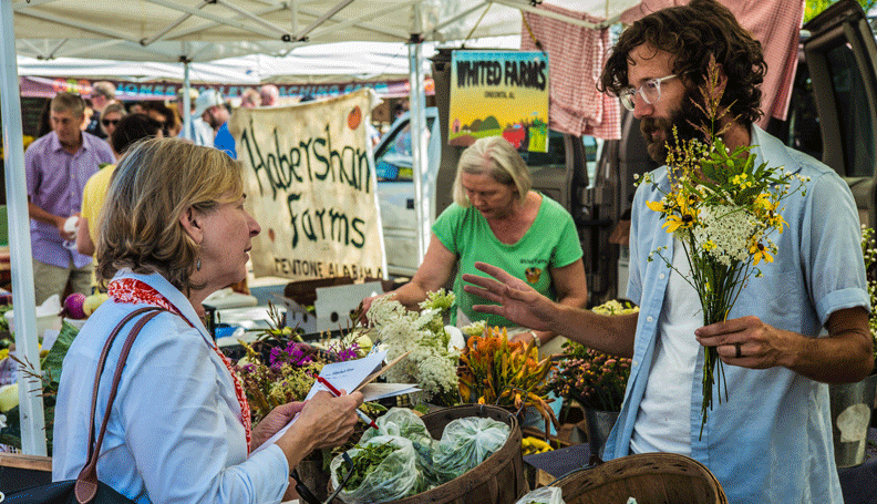 Cathy Sloss-Jones (left), founder of the Market at Pepper Place in Birmingham, Alabama (photo by D. Paul Jones III).