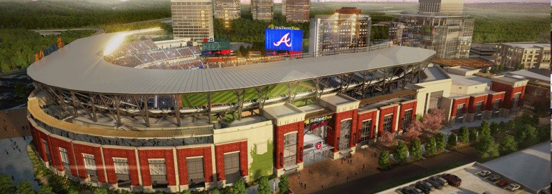 panoramic photograph of Atlanta's SunTrust Park stadium