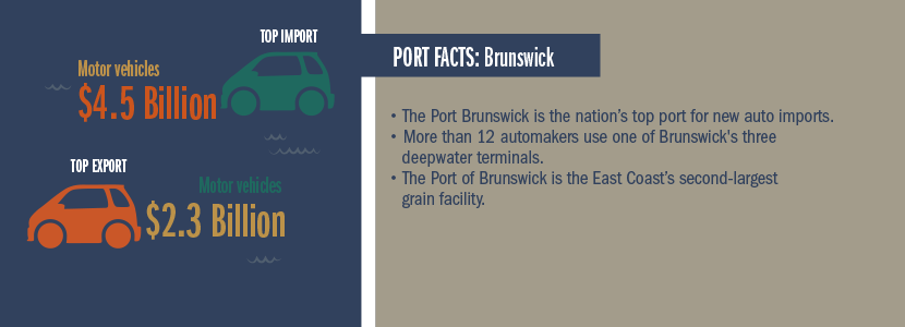 infographic of Brunswick port