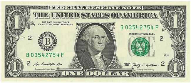 $1 Bill front
