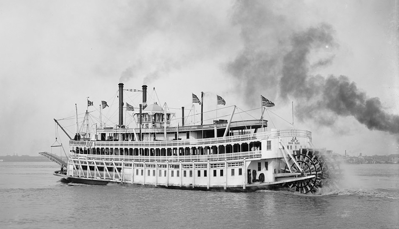A steamboat on the Mississippi River outside New Orleans, ca. 1910. Photo courtesy of the Library of Congress photographic archives
