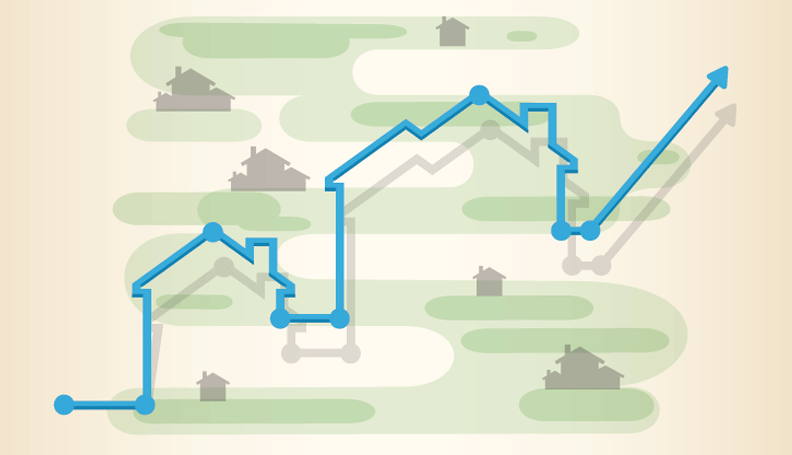 illustration of house outline created from a line graph