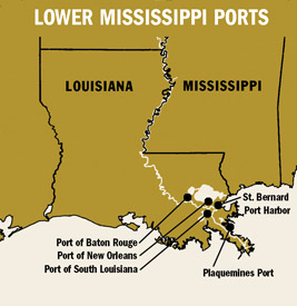 Lower Mississippi Ports map