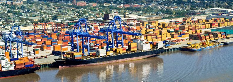 view of New Orleans port