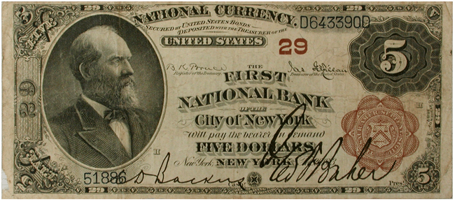National Bank Note front