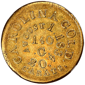 Bechtler $5 Gold Coin back