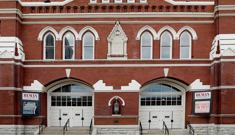 Often referred to as "the Mother Church of Country Music," Ryman Auditorium is the former home of Nashville's fabled Grand Ole Opry. Photo by Carol Highsmith and courtesy of the Library of Congress photographic archives